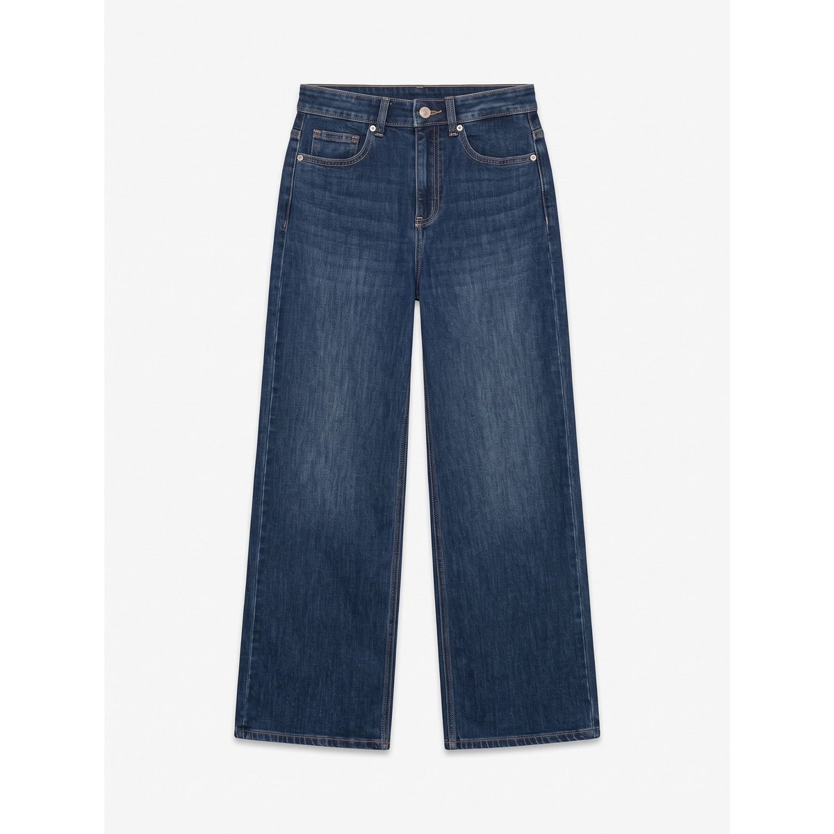 Jean À Coupe Large dark blue denim 1, VERO MODA