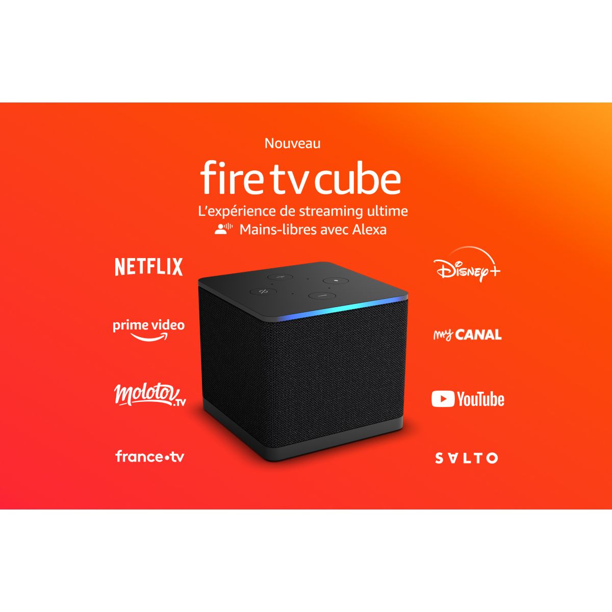 Passerelle multimédia Fire TV Cube avec Alexa 2022 couleur unique, AMAZON