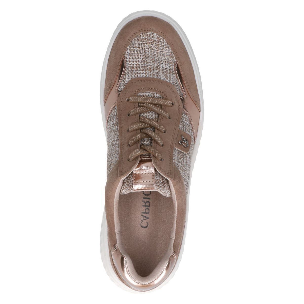 Basket à lacets marron mocca croco, CAPRICE