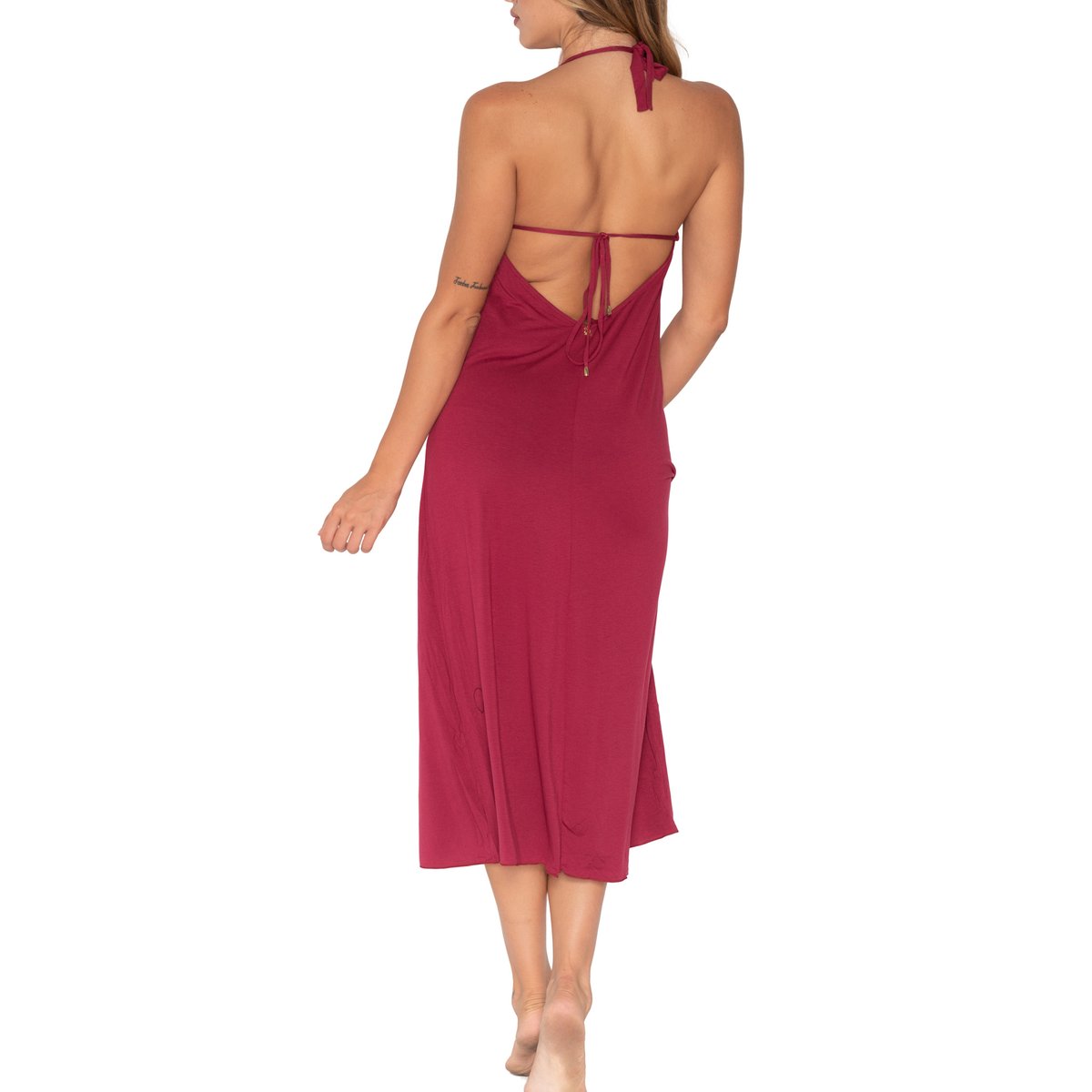 Robe longue estivale Scarlet bordeaux, LUNA SPLENDIDA