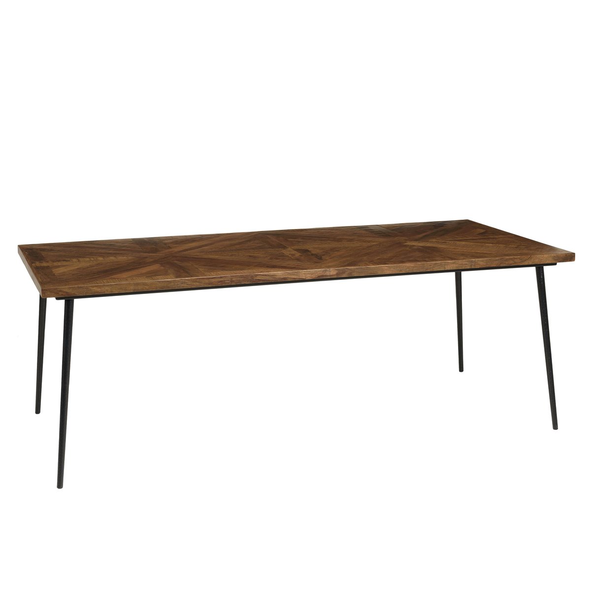 Table de repas rectangulaire bois recyclé marqueterie 220 cm KORKAI bois naturel, PIER IMPORT