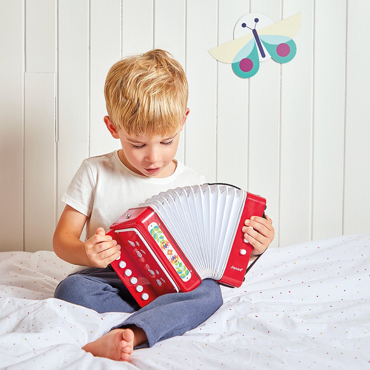 Accordéon Gioia rouge, blanc, JANOD