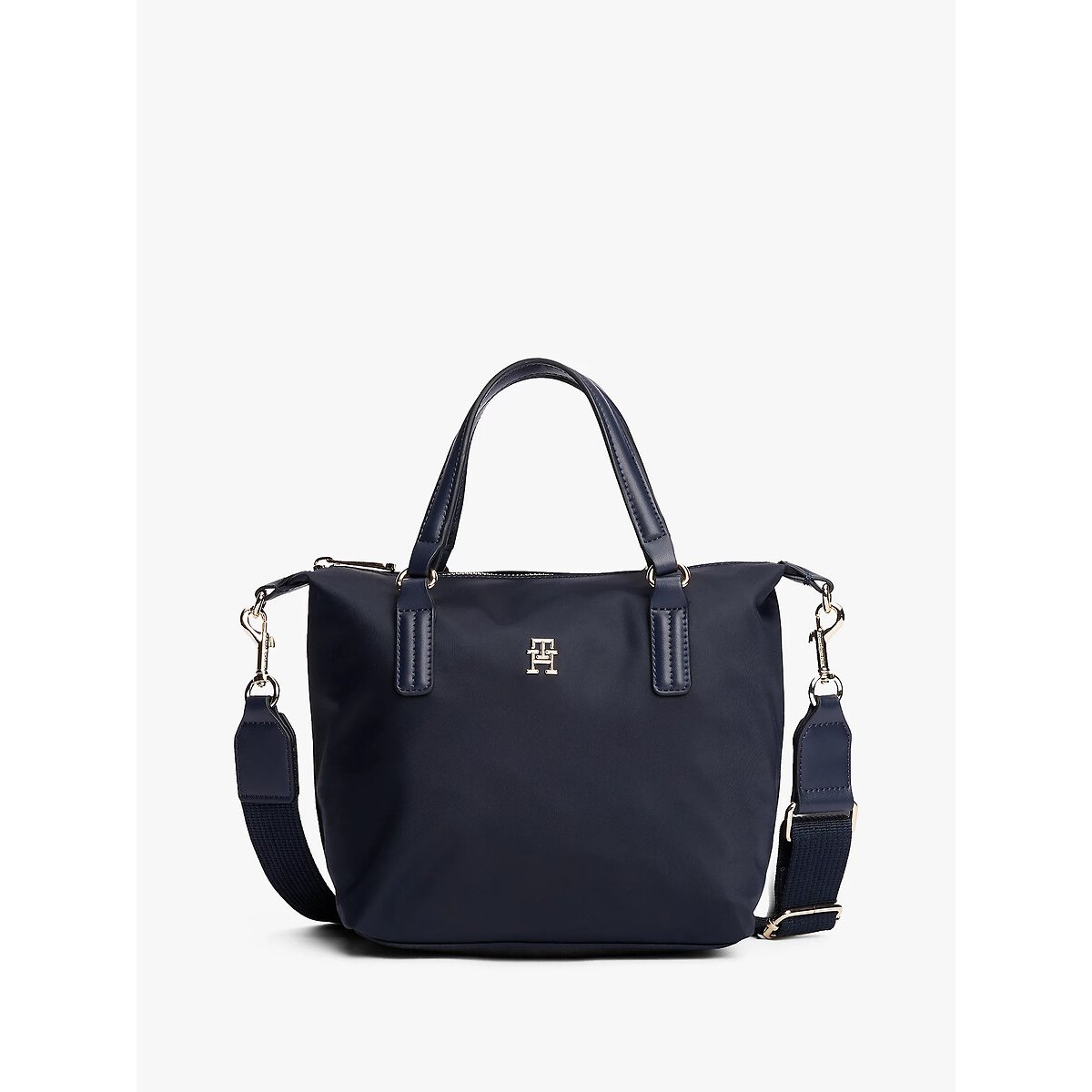 Bolso tipo tote pequeño, TH EMBLEM azul marino, TOMMY HILFIGER