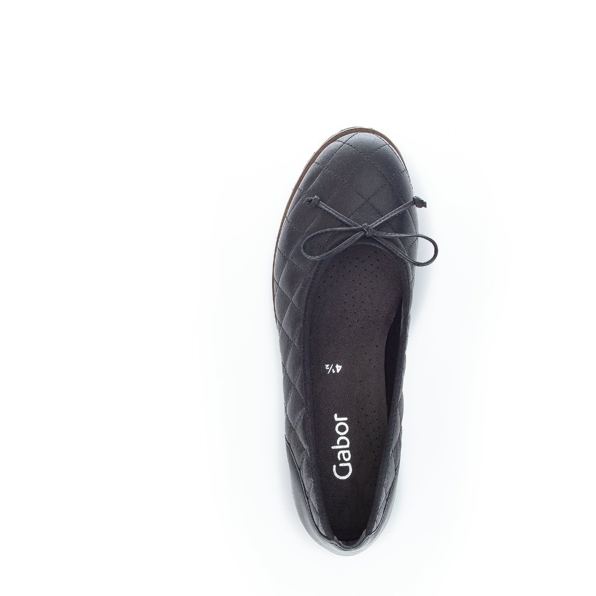 Ballerines en cuir à talon décroché noir, GABOR