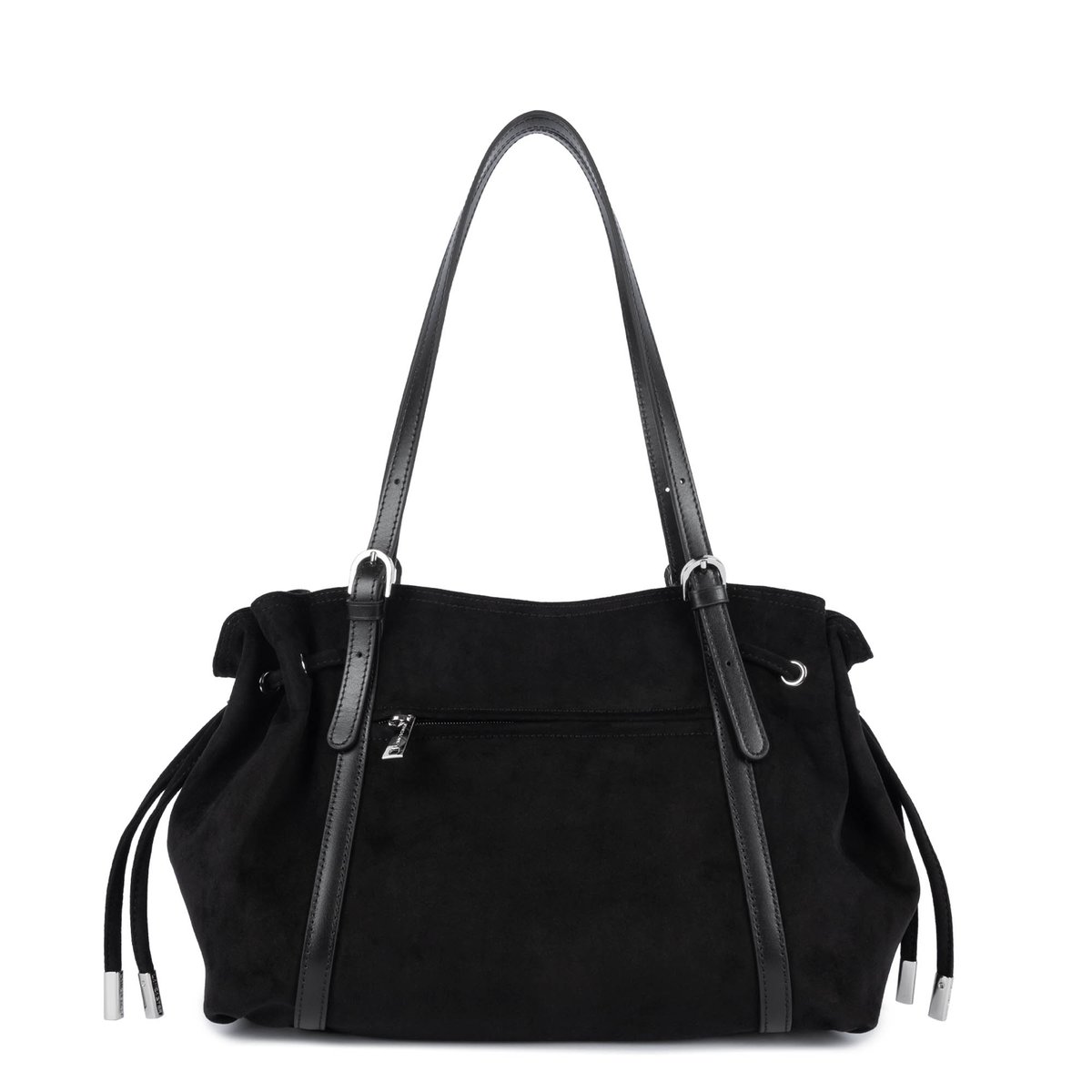 Grand sac cabas épaule VELVET EMMA noir, LANCASTER