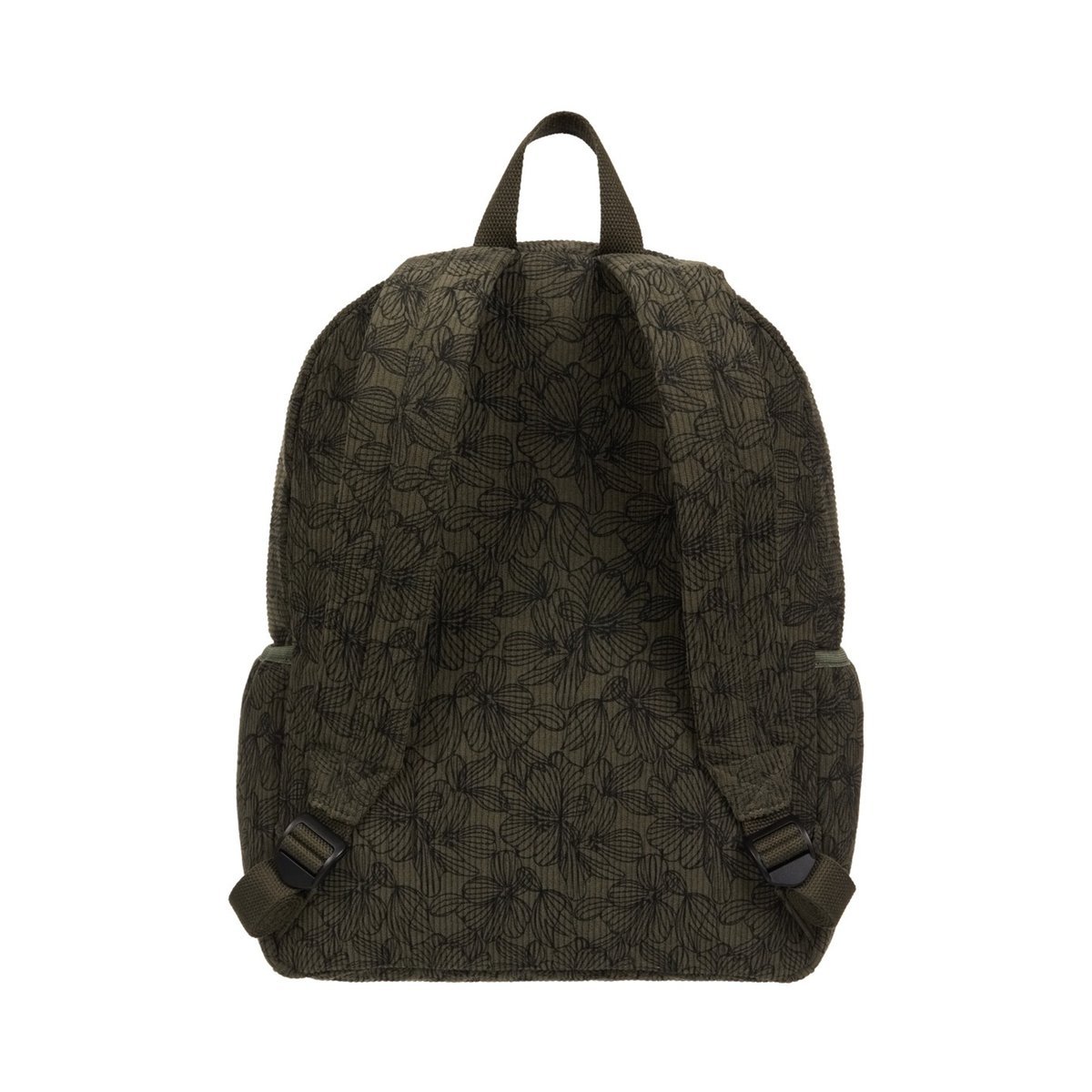 Sac à dos taille moyenne en velours côtelé ECHOES PRINTED 19L. vert beetle, ROXY