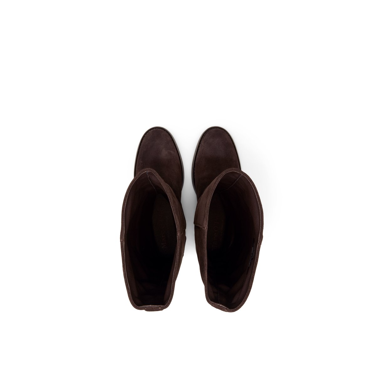 Bottes modèle Wendy en cuir velours souple marron foncé, MARC O'POLO