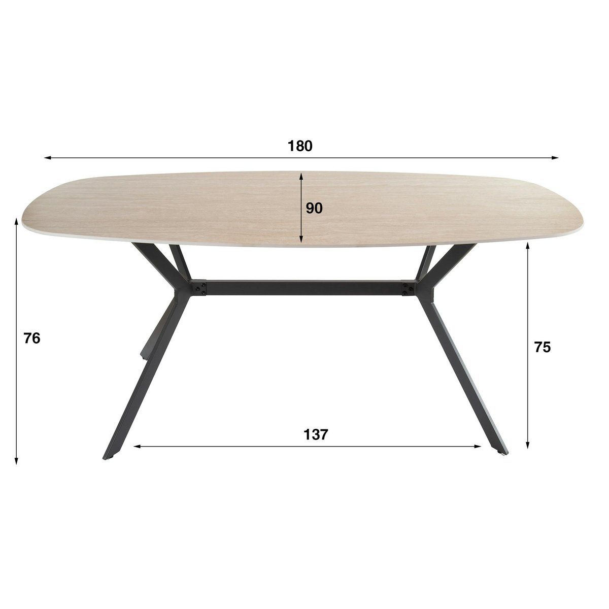 Table en céramique design 180 cm ASCOLI beige, PIER IMPORT