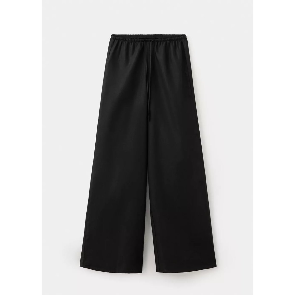 Pantalon droit lin noir, MANGO TEEN