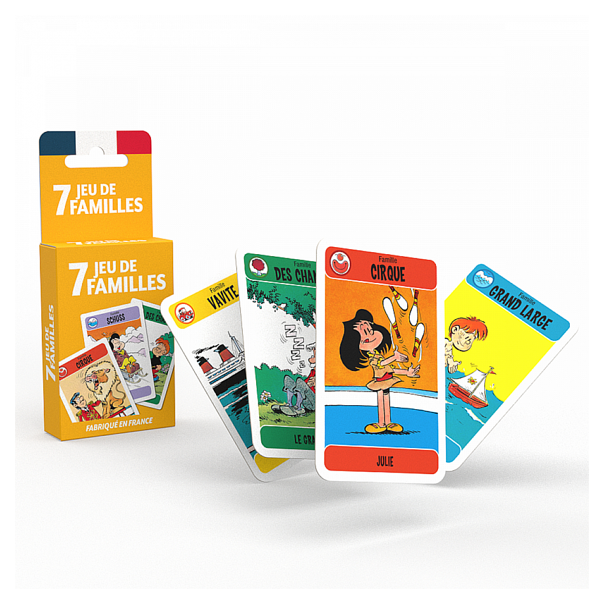 jeu de 7 familles classique -marc et julie couleur unique, CARTAMUNDI