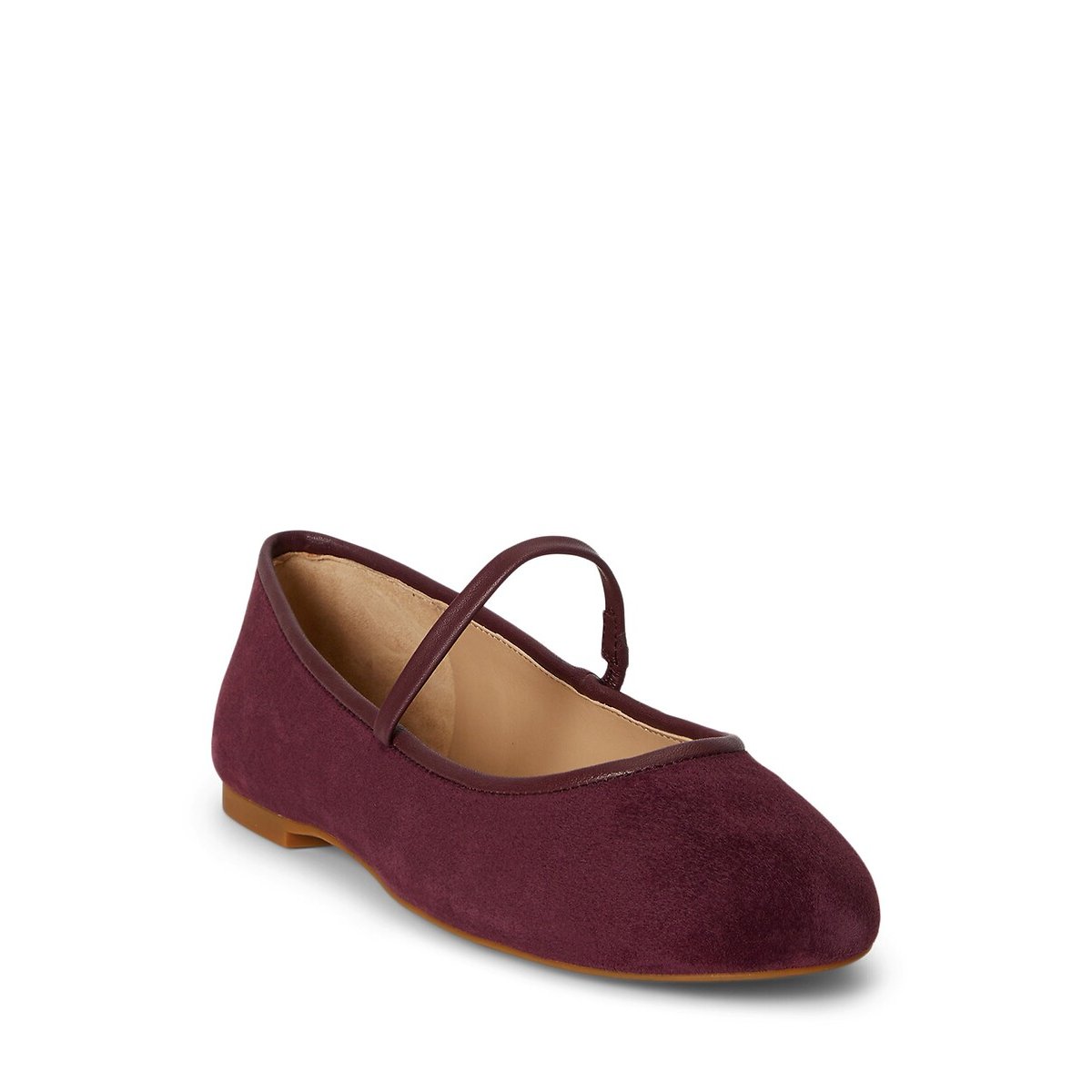 Jayna Suede Mary Jane Ballet Pumps burgundy, LAUREN RALPH LAUREN