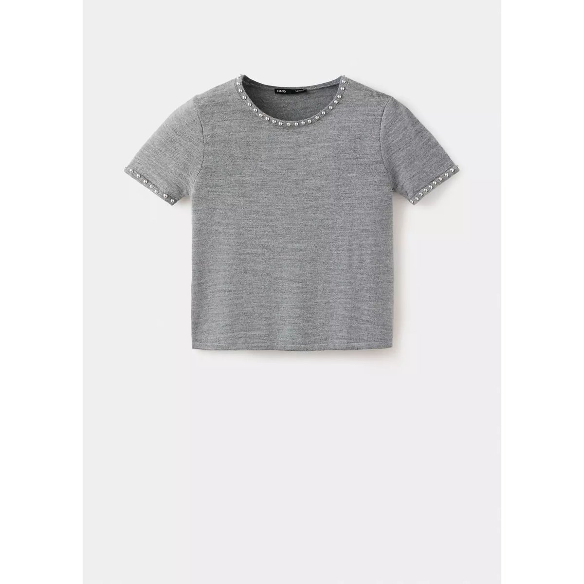 Pull-over maille clouté gris chiné moyen, MANGO
