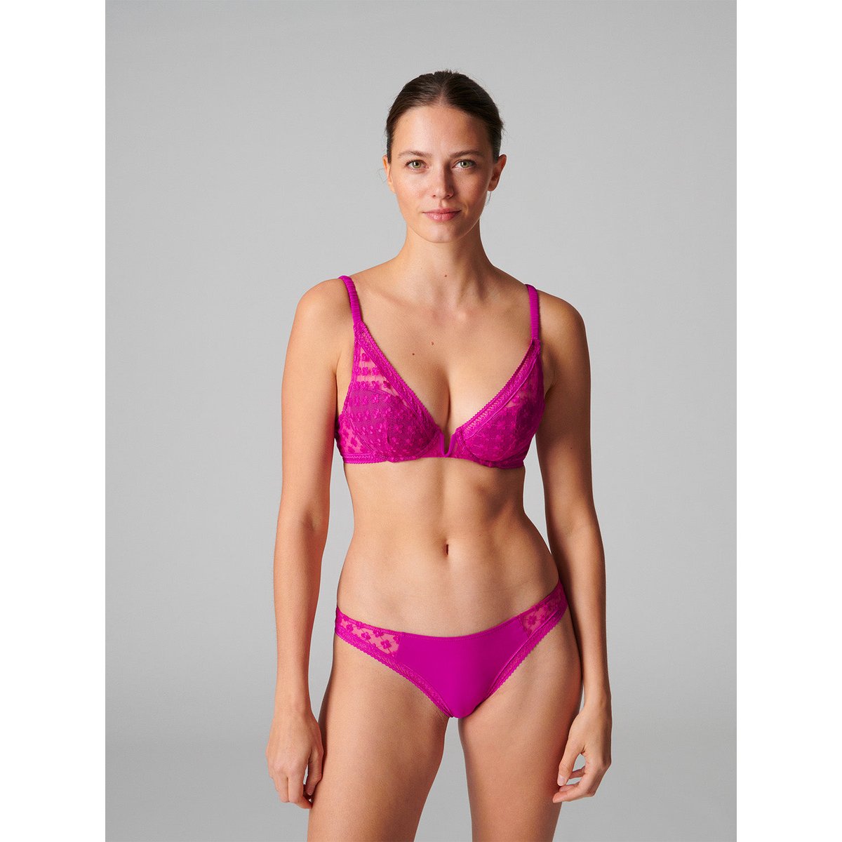 Soutien-gorge push-up triangle, HORTENSE rose, SIMONE PERELE