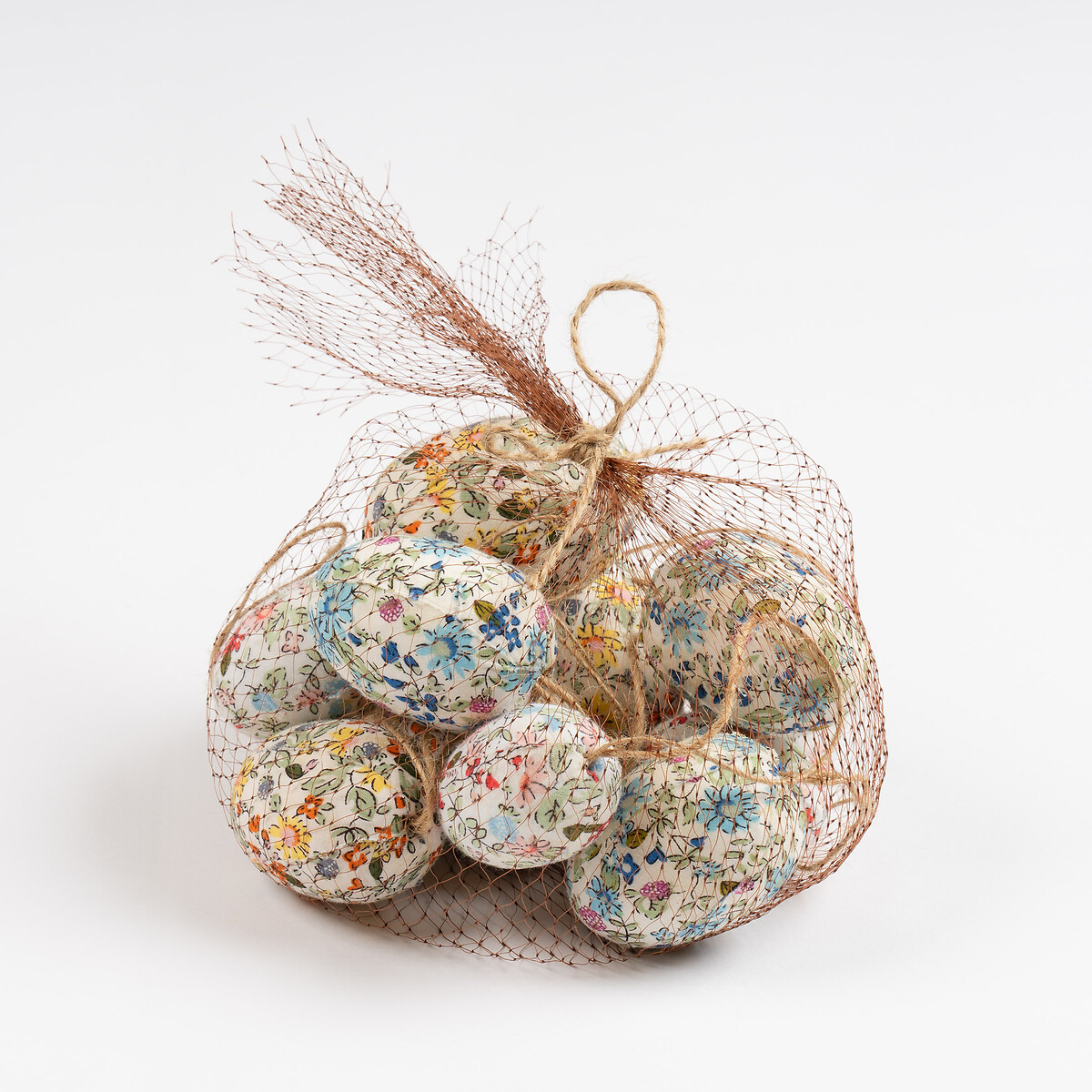 Hanging Egg Decorations in Floral Vintage Mix (12pc) white, SO'HOME