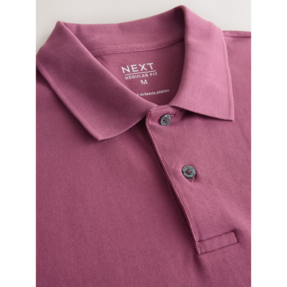 Polo en piqué à manches courtes broderie rose prune, NEXT