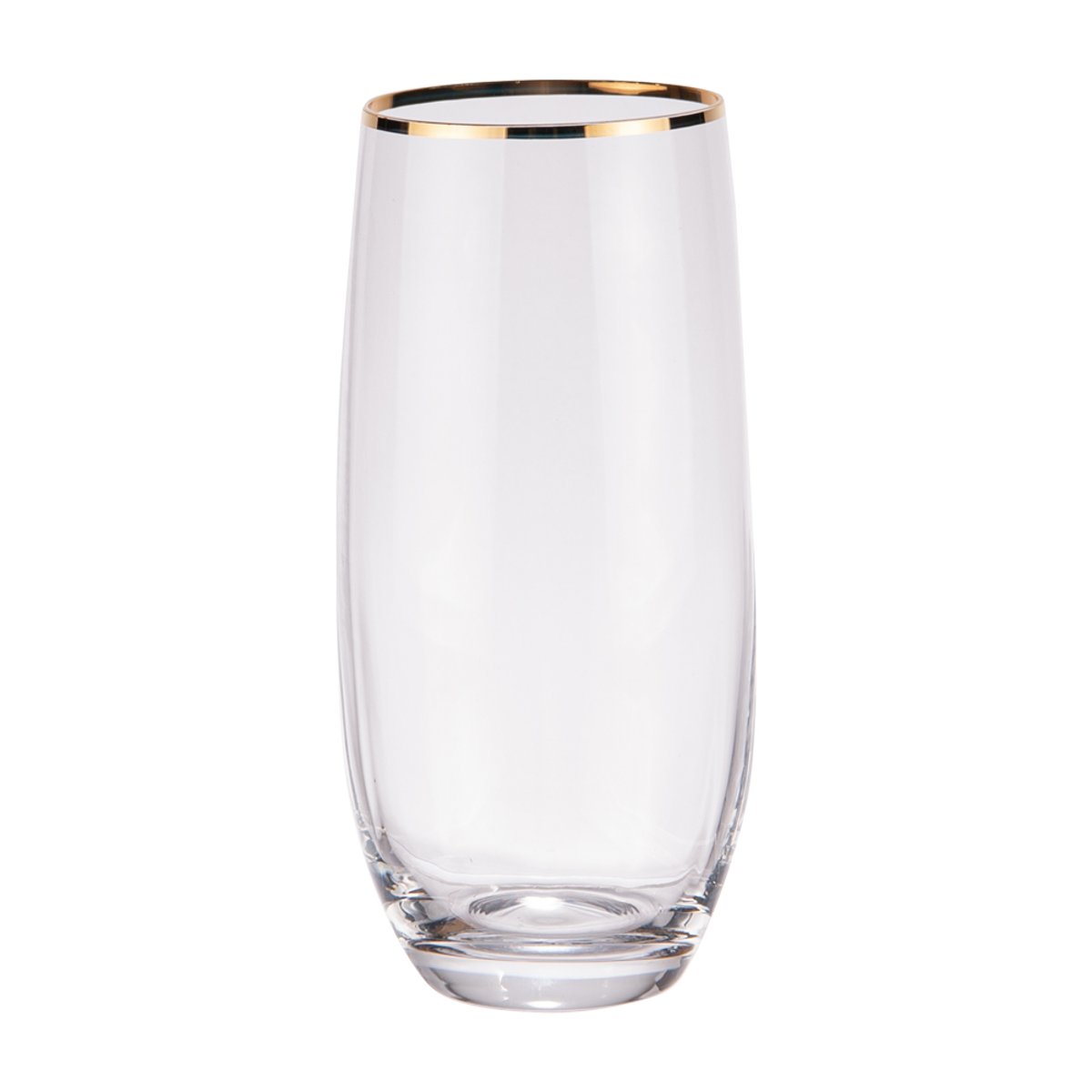 Boite de 6 gobelets hauts Waterfall filet or 35 cl transparent / cristal, TABLE PASSION