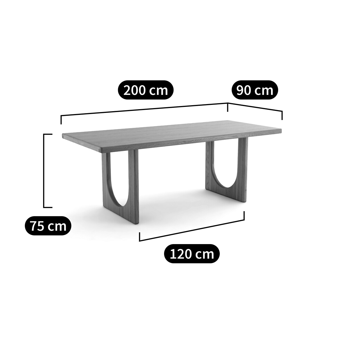 Table à manger, rectangulaire, chêne et plaqué, 6 à 8 couverts, DOUVE chêne, LA REDOUTE INTERIEURS