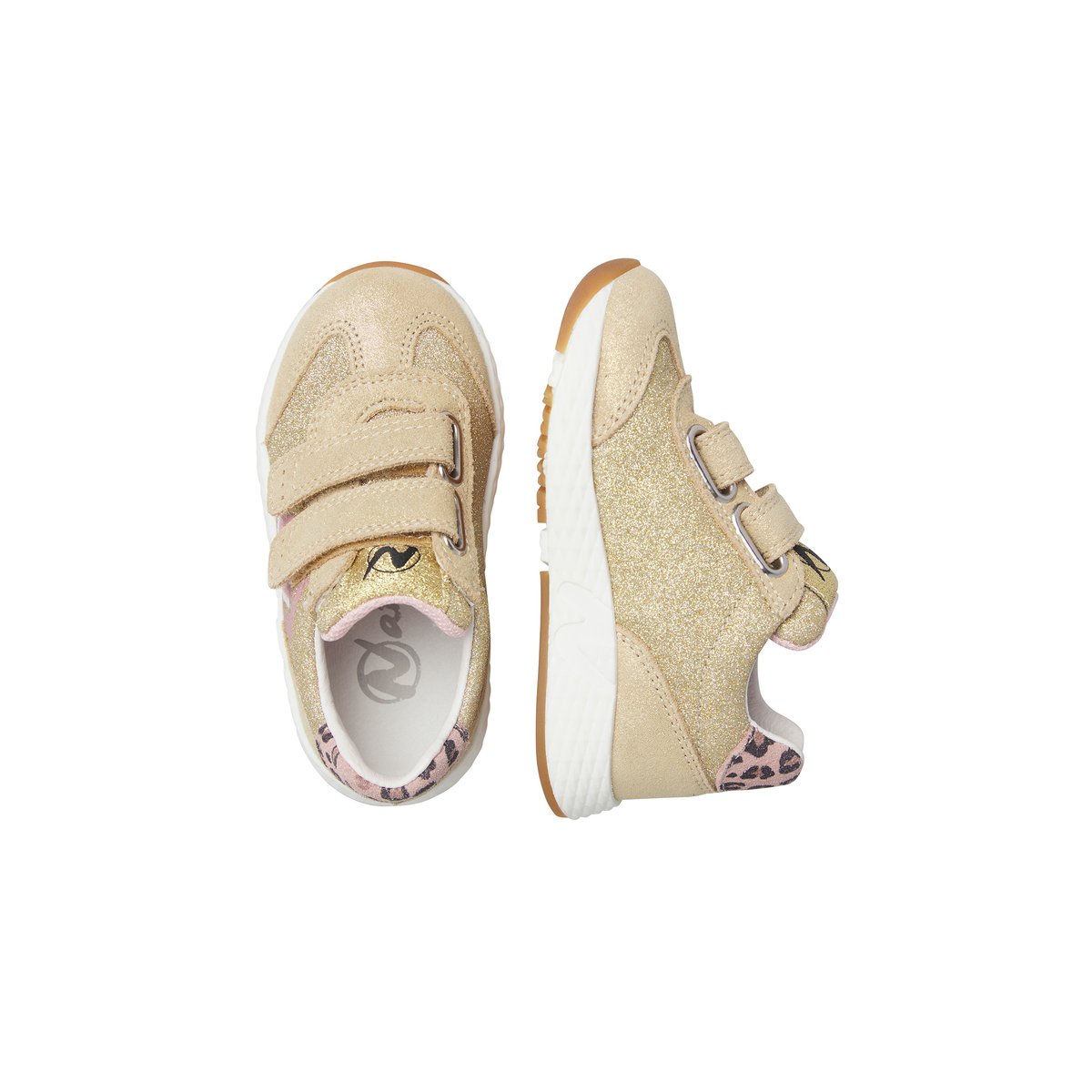 Sneakers en cuir et tissu JESKO 2 VL. platine-blanc-rose, NATURINO