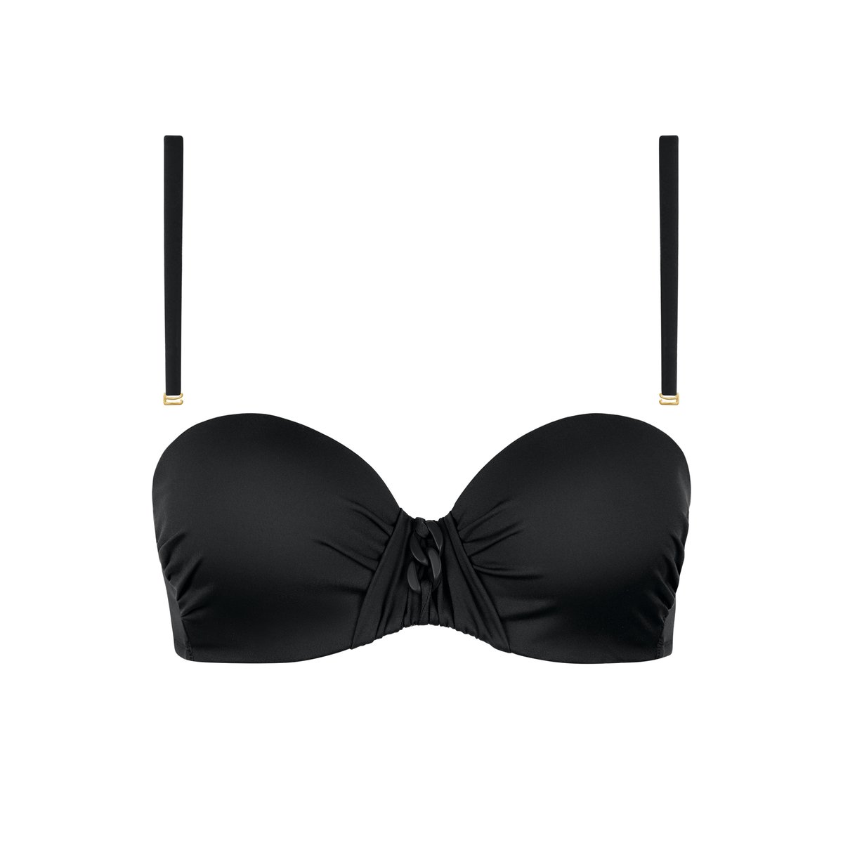 Haut maillot de bain bandeau balconnet préformé PALMA noir, LISCA