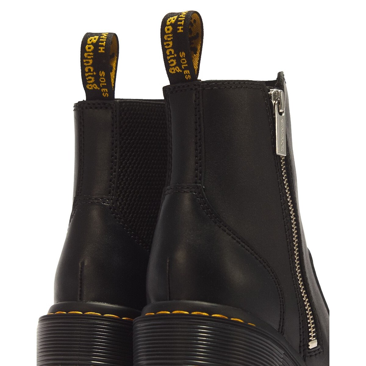 Boots Chesney Zip Ankle en cuir Sendal noir, DR. MARTENS