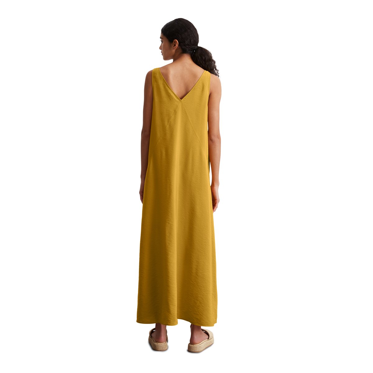 Robe maxi relaxed avec structure crinkle gelb, MARC O'POLO