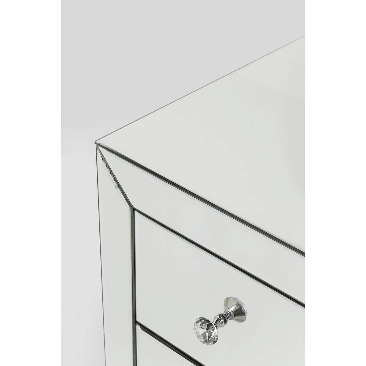 Commode 2 portes 6 tiroirs en verre miroir, LUXURY argent, KARE DESIGN