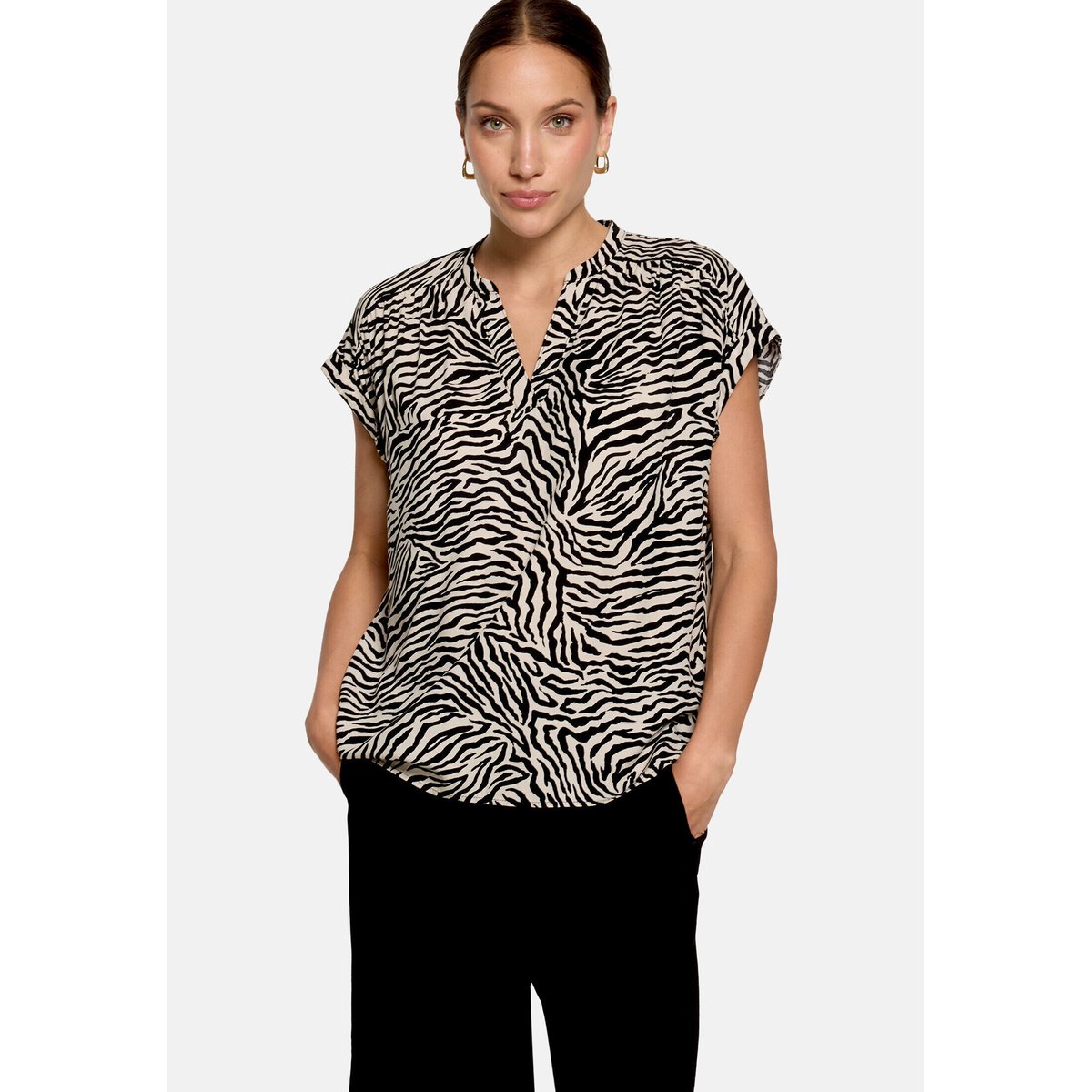 Tunique à imprimé animalier cream/black, ZERO
