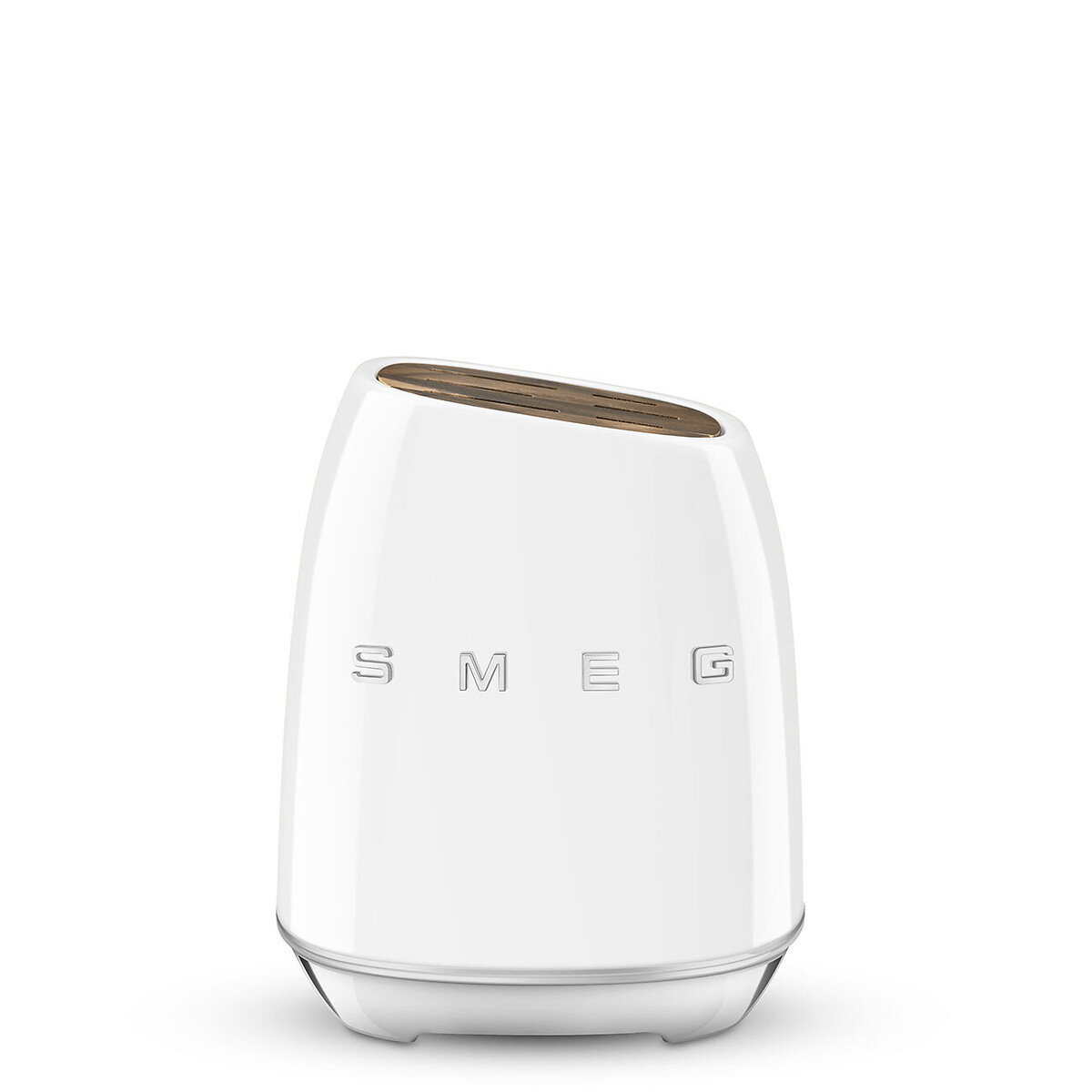 Bloco com facas, SMEG branco, SMEG