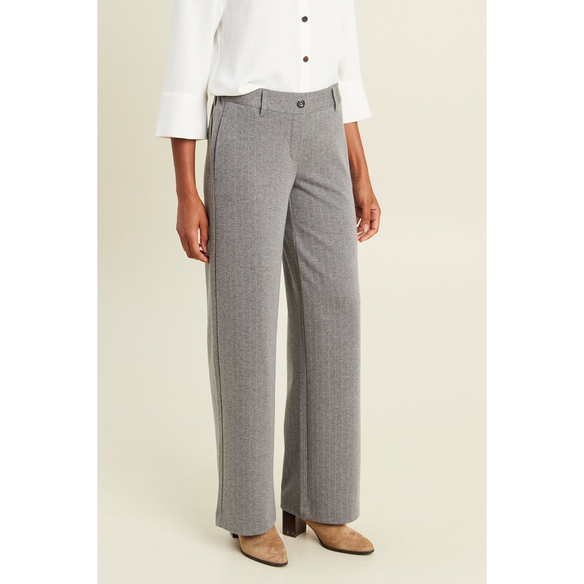Pantalon loose taille basculée gris, BREAL