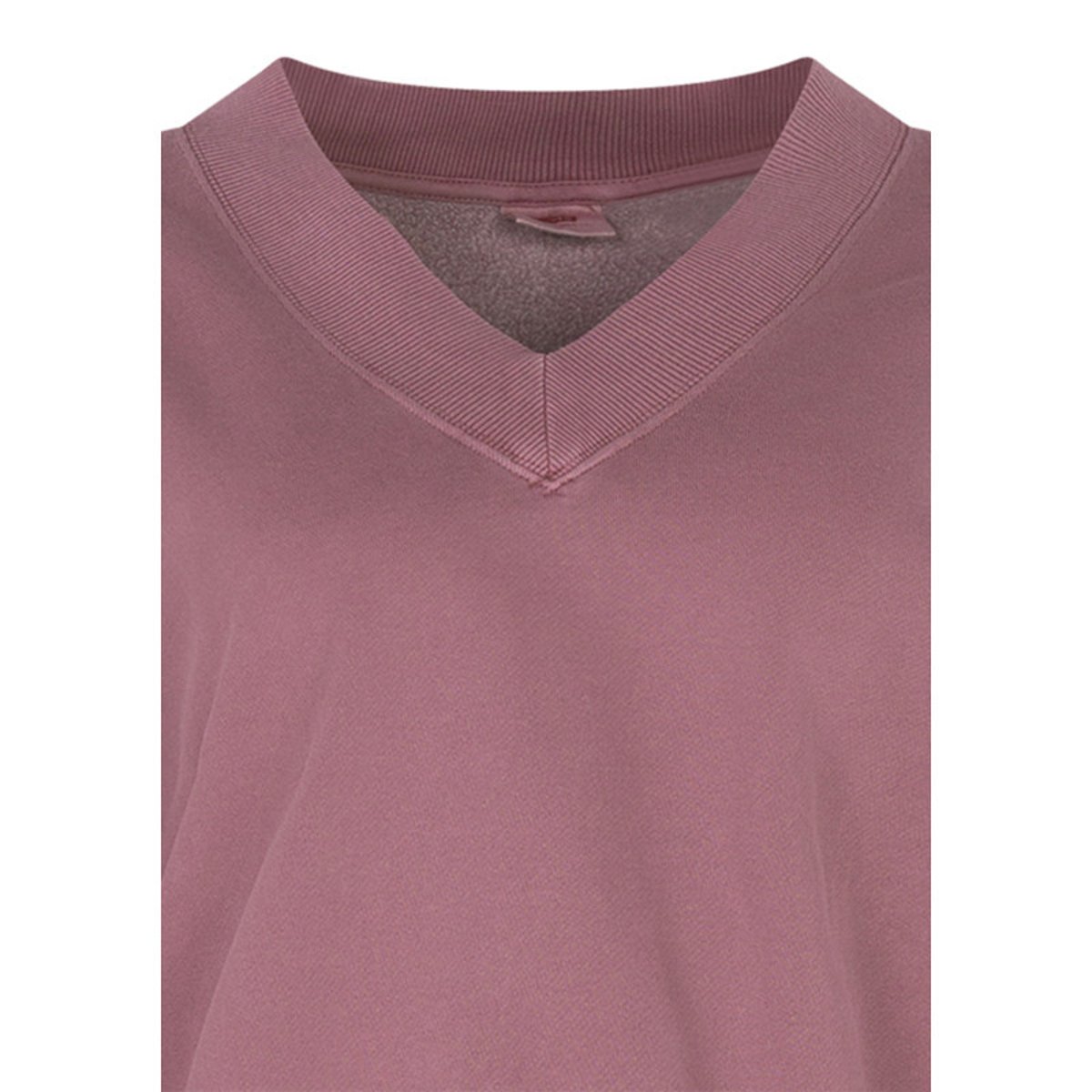 Sweat en coton mélangé mauve uni avec une coupe droite et un col v violet, LEVI'S