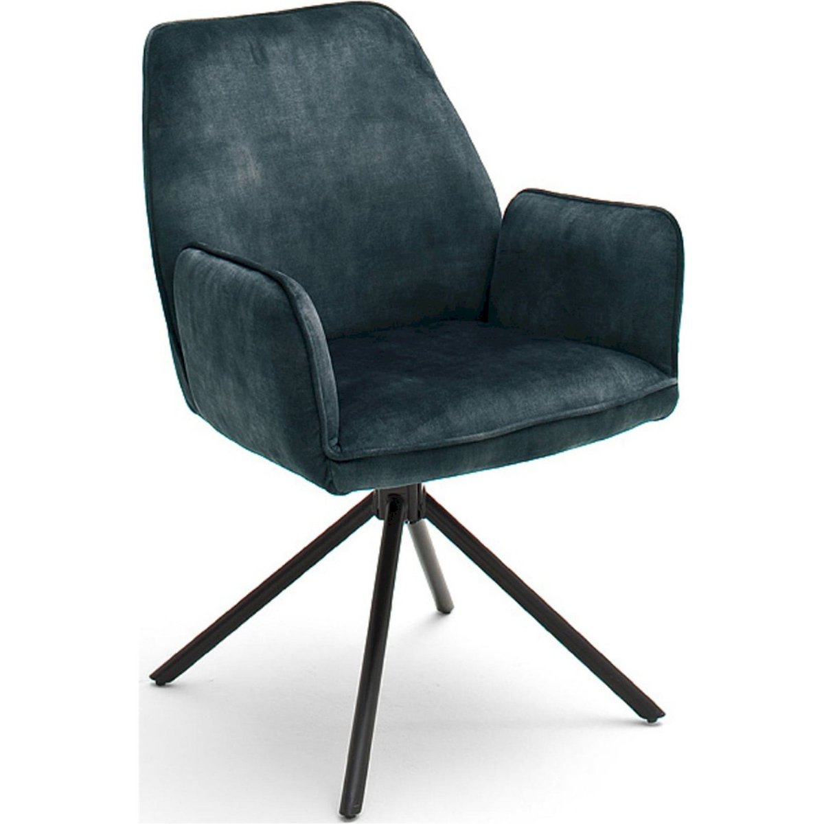 Chaise pivotante velours à accoudoirs bleu velours, RECOLLECTION