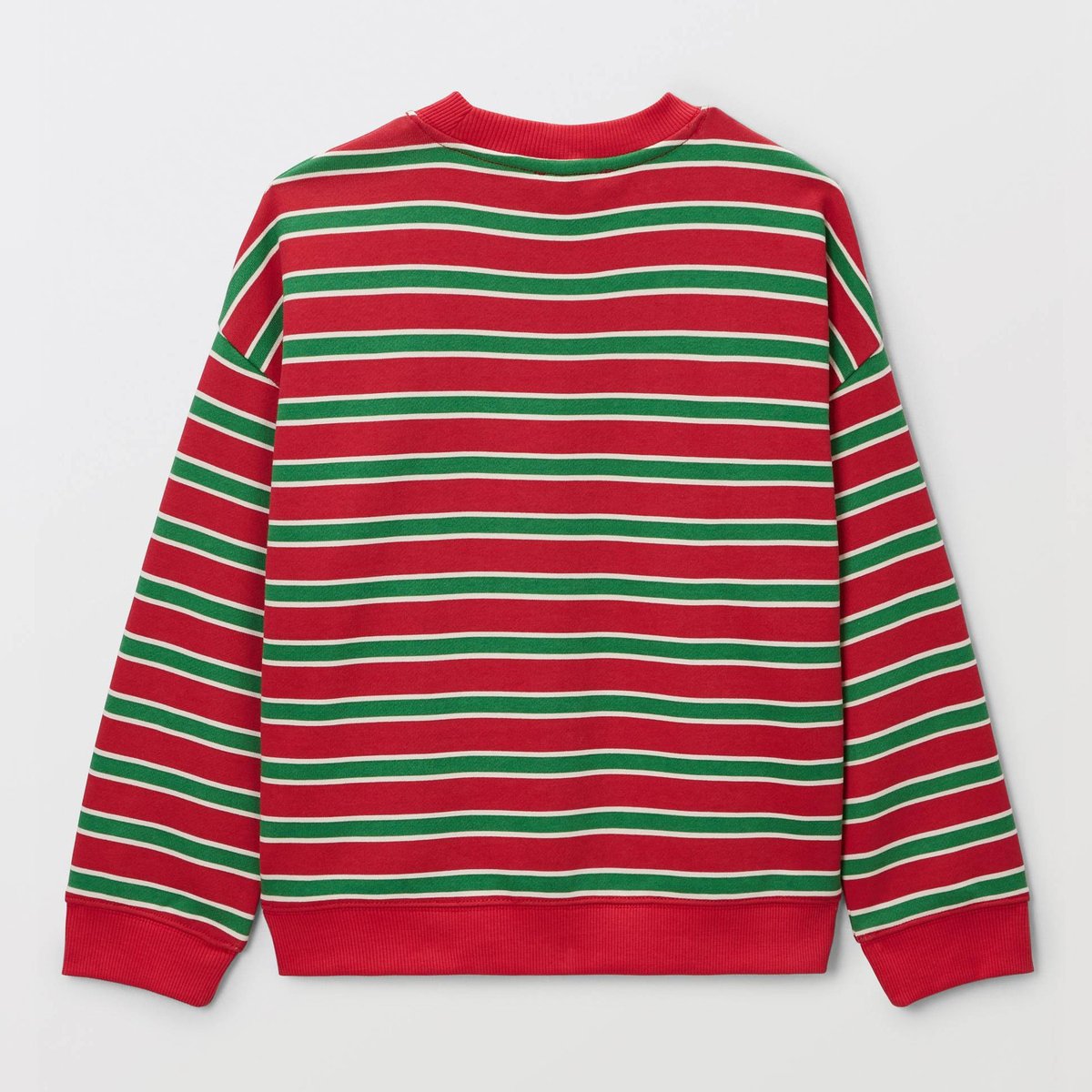 Sweat rayé en coton BIO GOTS rouge, MONOPRIX