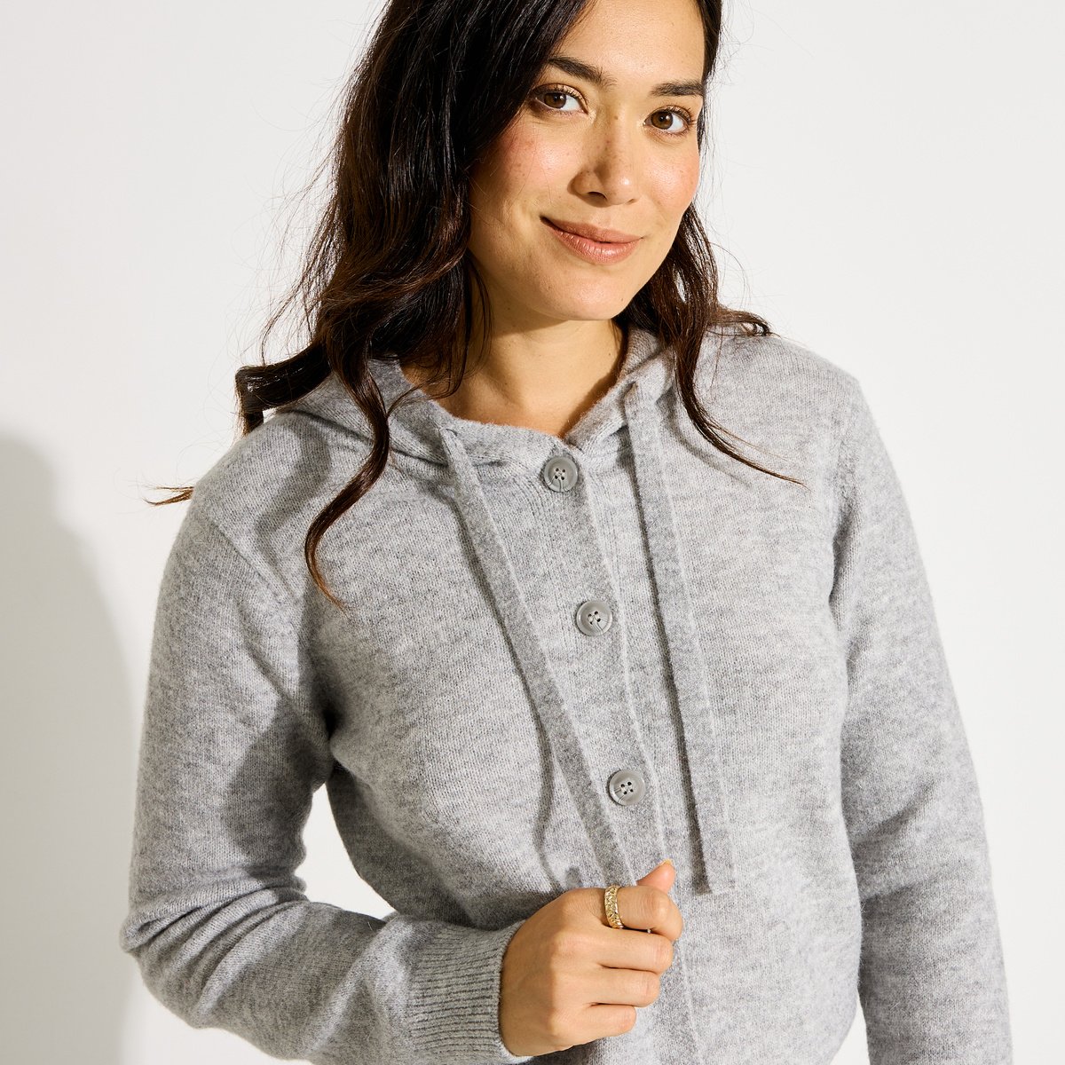 Gilet à capuche gris, GRAIN DE MALICE