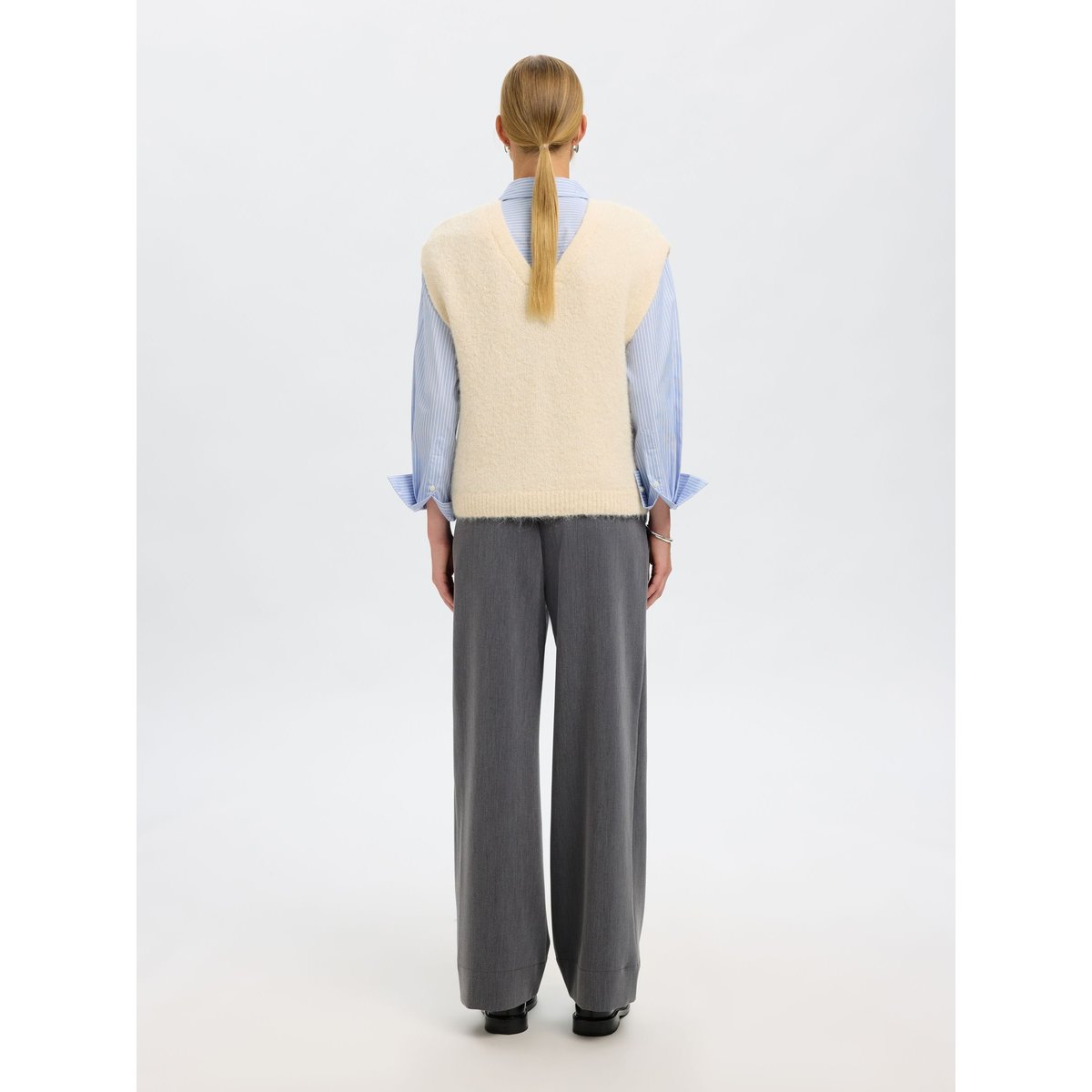Gilet Tricoté birch, SELECTED