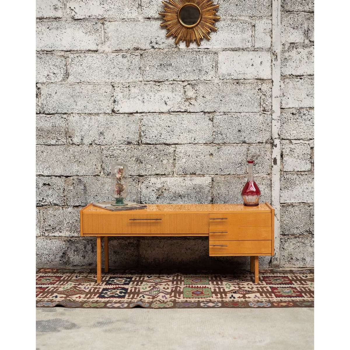 Enfilade asymétrique Margaret N°491 - Bon état bois clair, DEBONGOUT