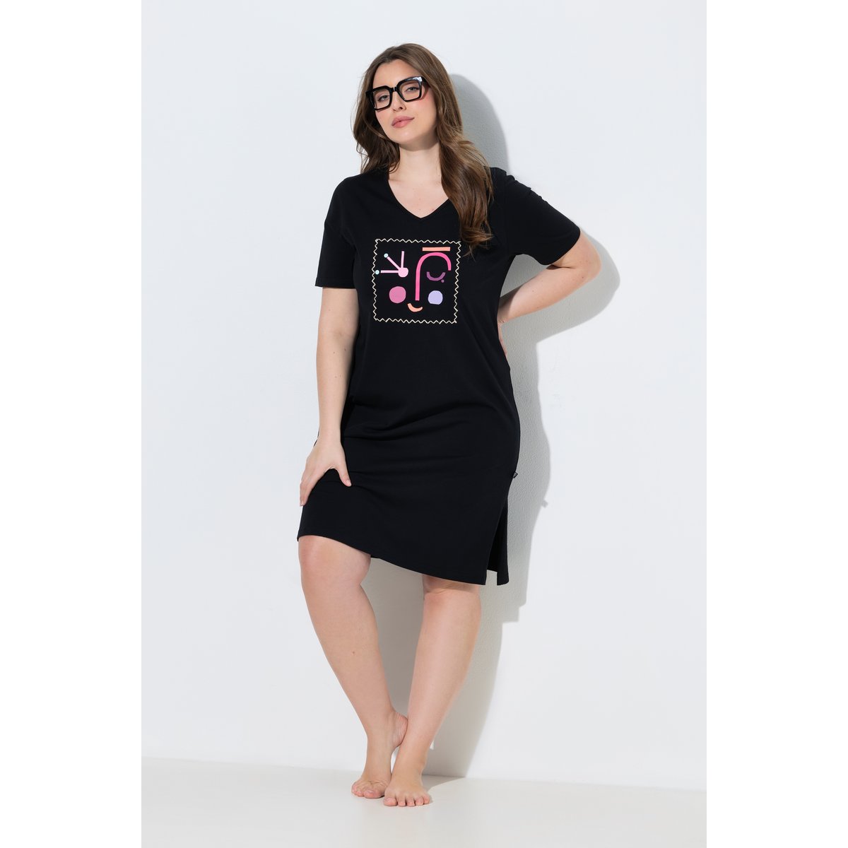 Chemise de nuit / grand T-shirt noir, ULLA POPKEN