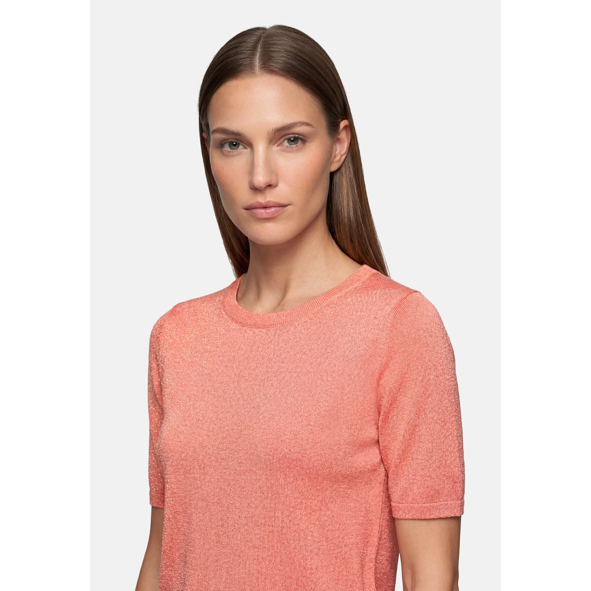 Pull-over en maille manches courtes light mahogany, BETTY BARCLAY