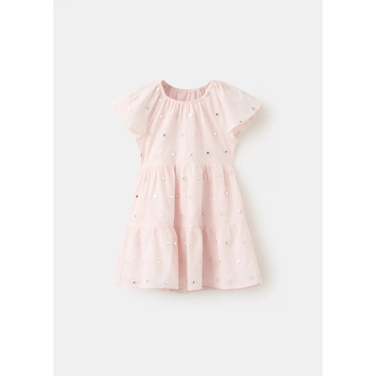 Robe fluide détail brillant rose clair, MANGO BABY