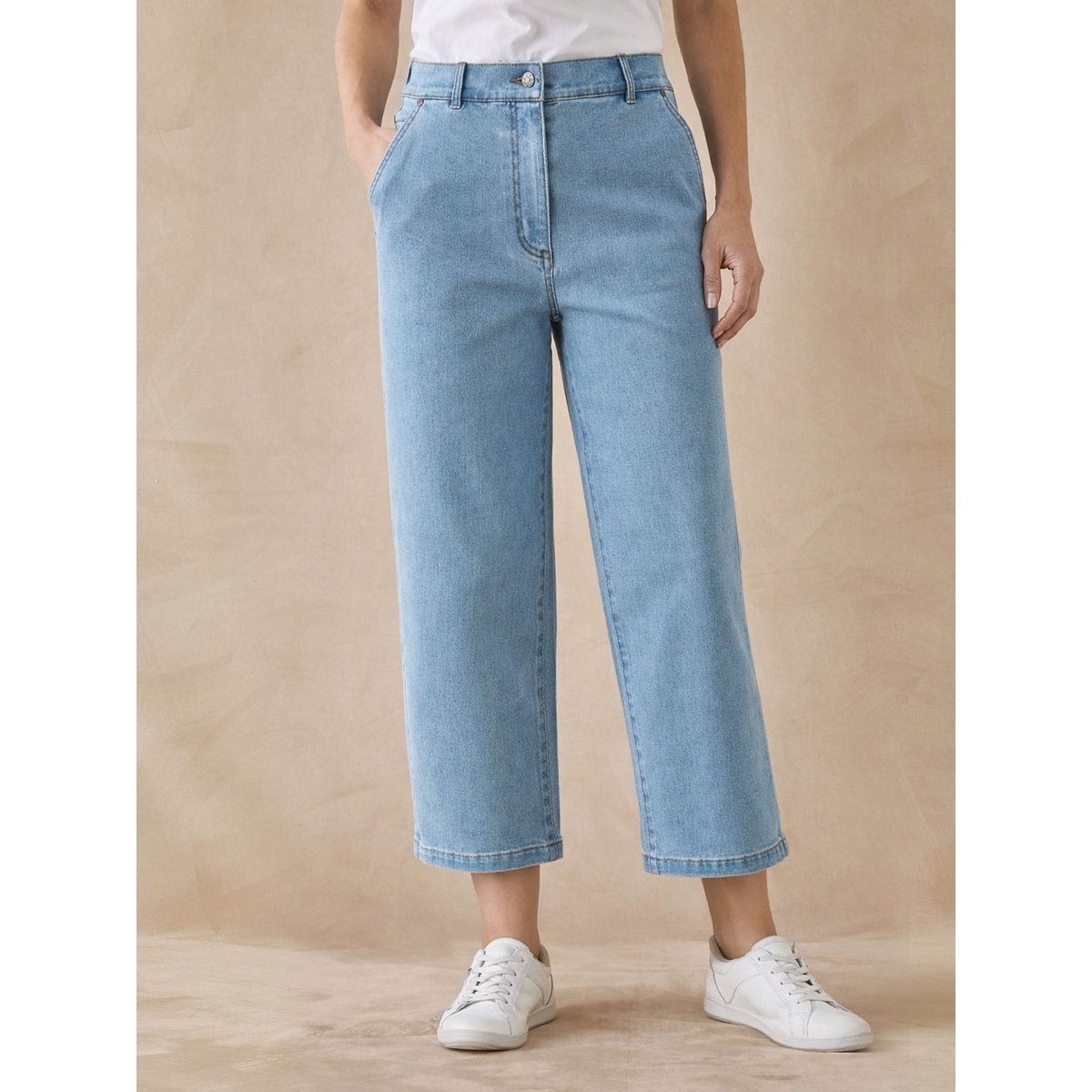Jean large et court femme bleached, DAXON