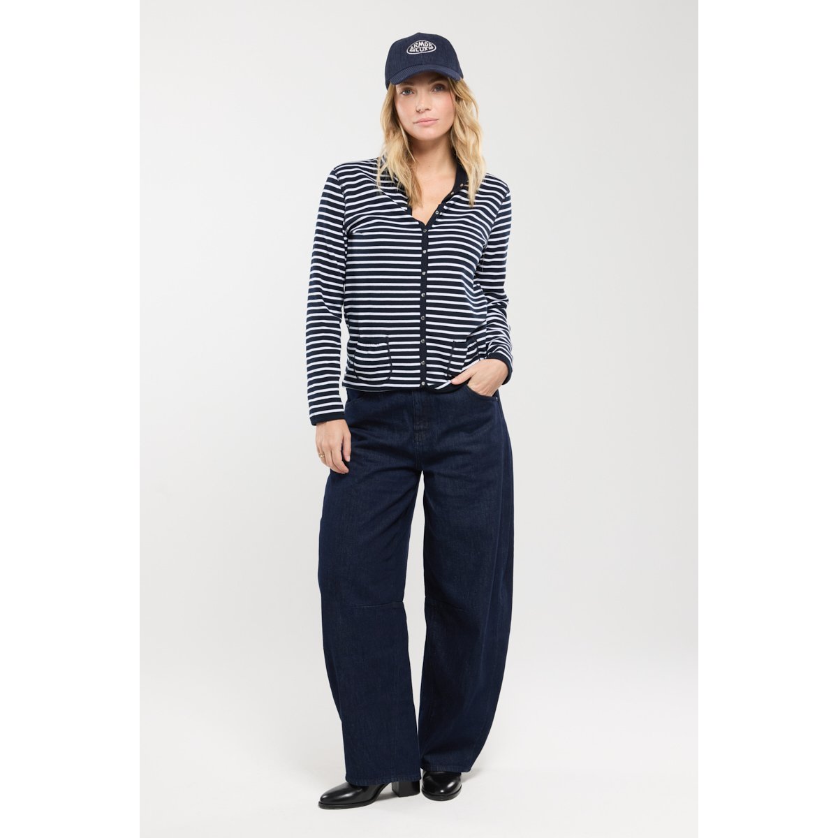 Veste réversible - coton rich navy/blanc, ARMOR-LUX