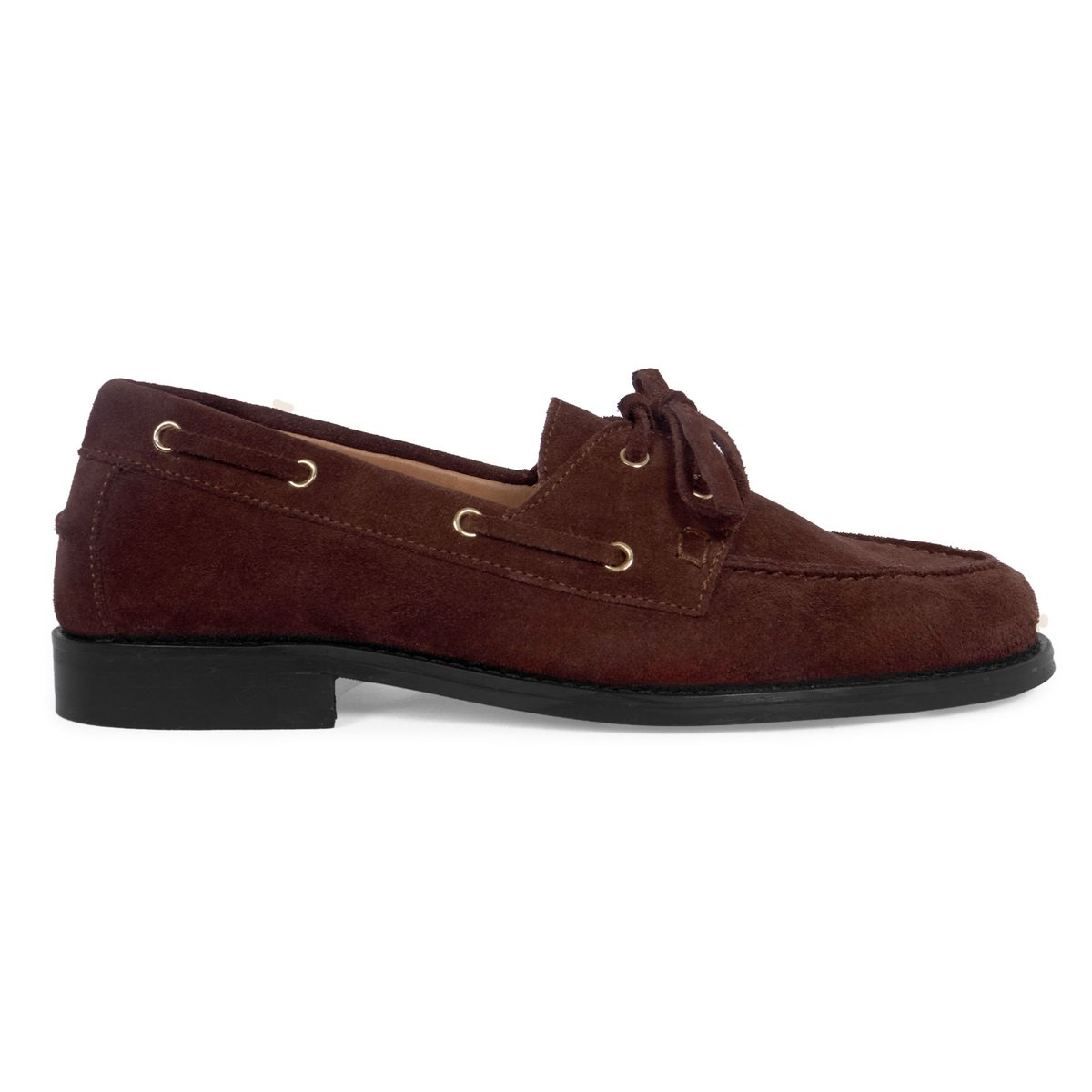 Mocassins bateau Thelma cuir daim marron, JULES & JENN