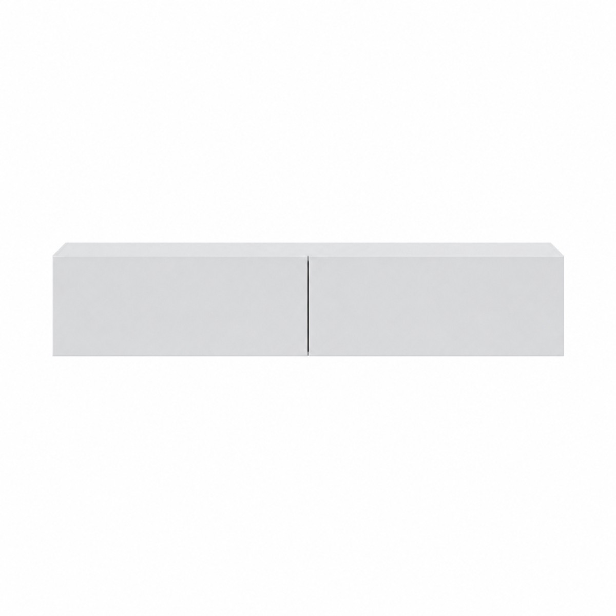 Meuble suspendu 2 abattants et 2 niches de rangement L180 cm - Kaway blanc brillant, CALICOSY