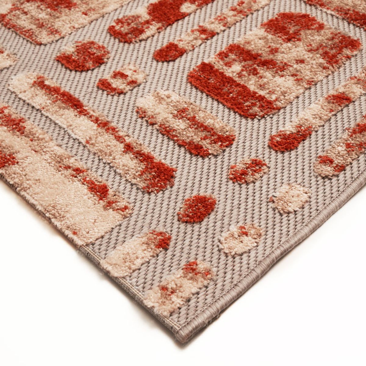 Tapis moderne pour intérieur-extérieur terra DEHORS-DEDANS LABY beige, THE DECO FACTORY