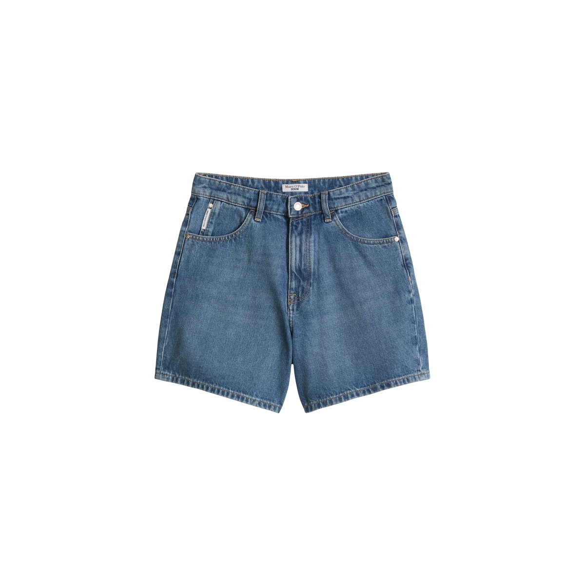 Short en jean modèle Filda relaxed en denim rigide bleu moyen, MARC O’POLO DENIM