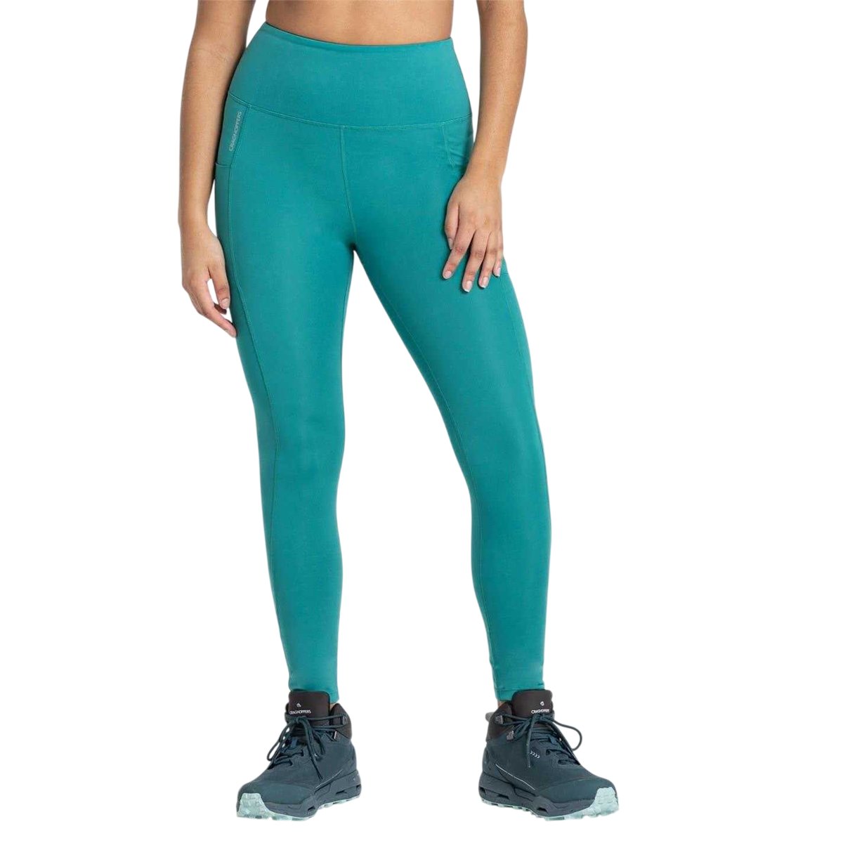 Legging uni à taille haute KIWI PRO vert sarcelle, CRAGHOPPERS