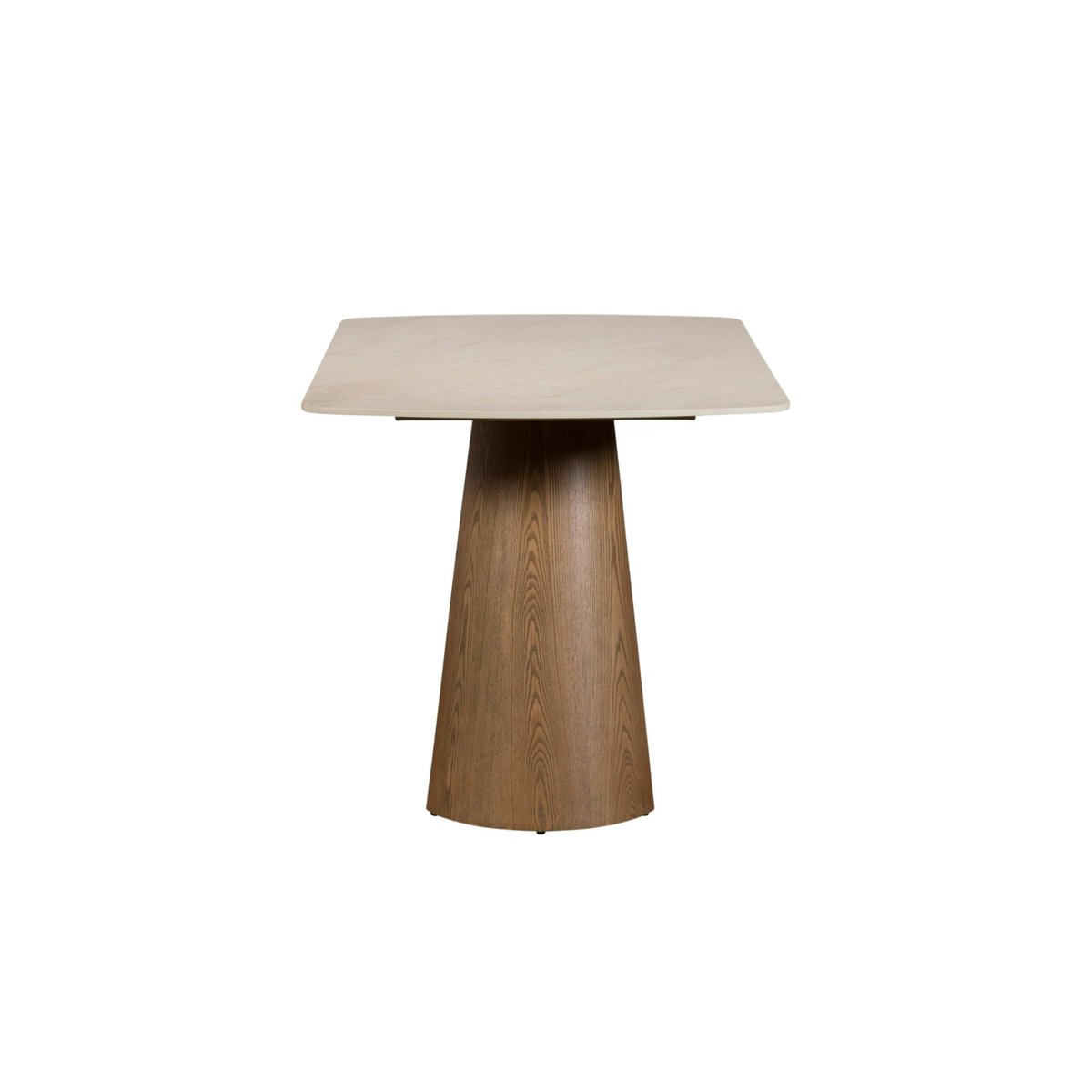 Table à manger céramique à bords arrondis 135 cm LARIO beige, PIER IMPORT