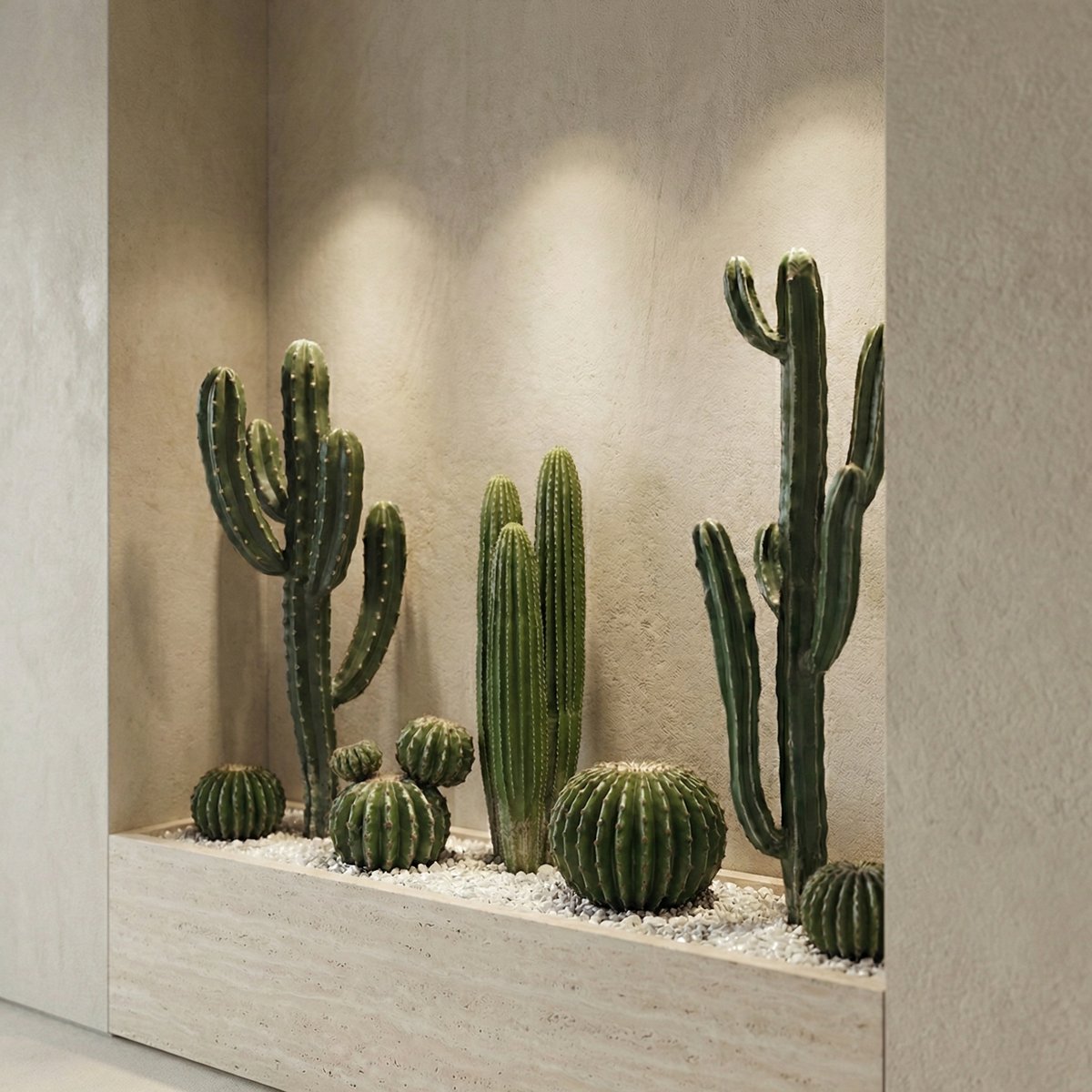 Cactus en pot artificiel H31 vert, SIA DECO
