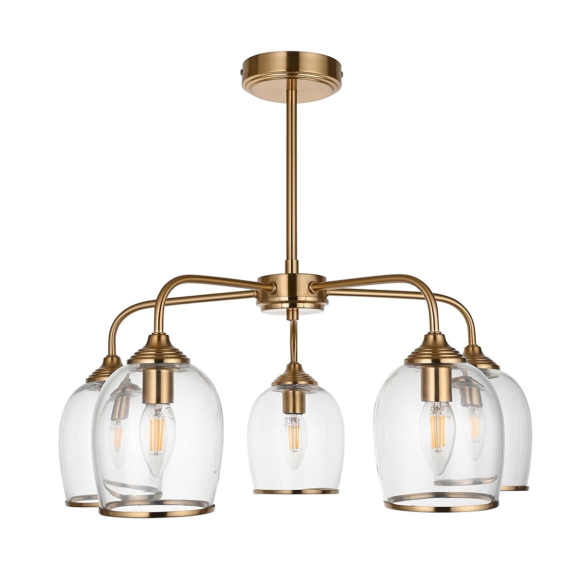 Ashbee 5-Light Drop Pendant Light brass, ÉDITÉ
