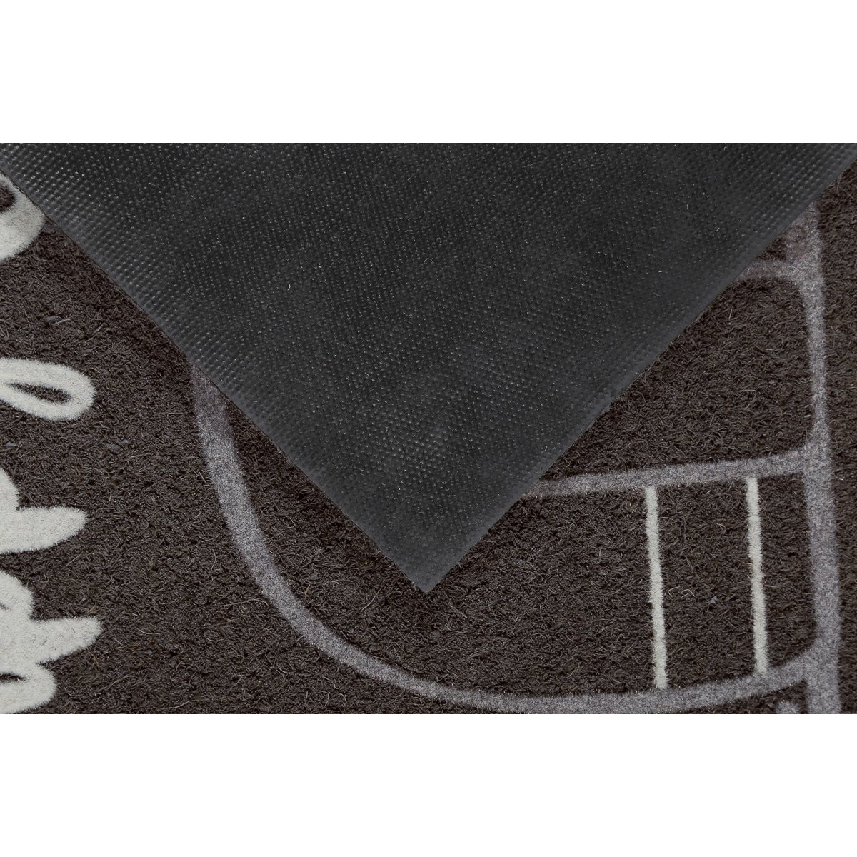 Paillasson coco, antidéparant ,  Happy Camper anthracite, WECON HOME