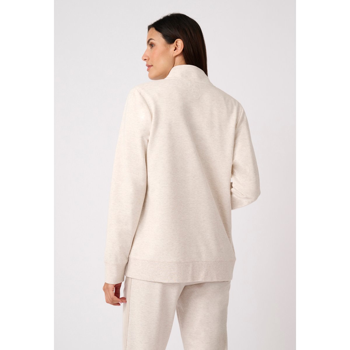Veste de jogging zippée marron beige chiné, DAMART